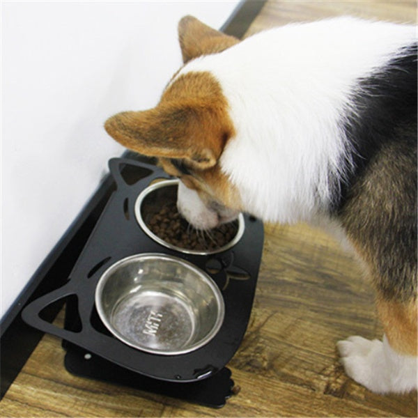Bandit Tilt Feeder Bowl — Anti-Spill Elevated Stainless Steel Dog Bowl