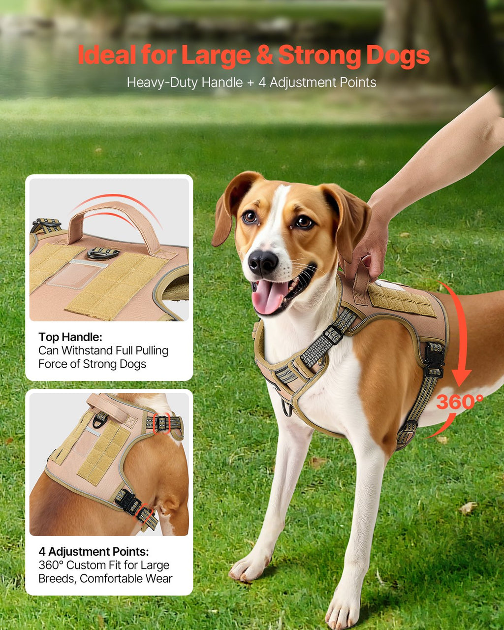 Bandit Tactical Dog Harness — No-Pull Adjustable Vest for Large Dogs