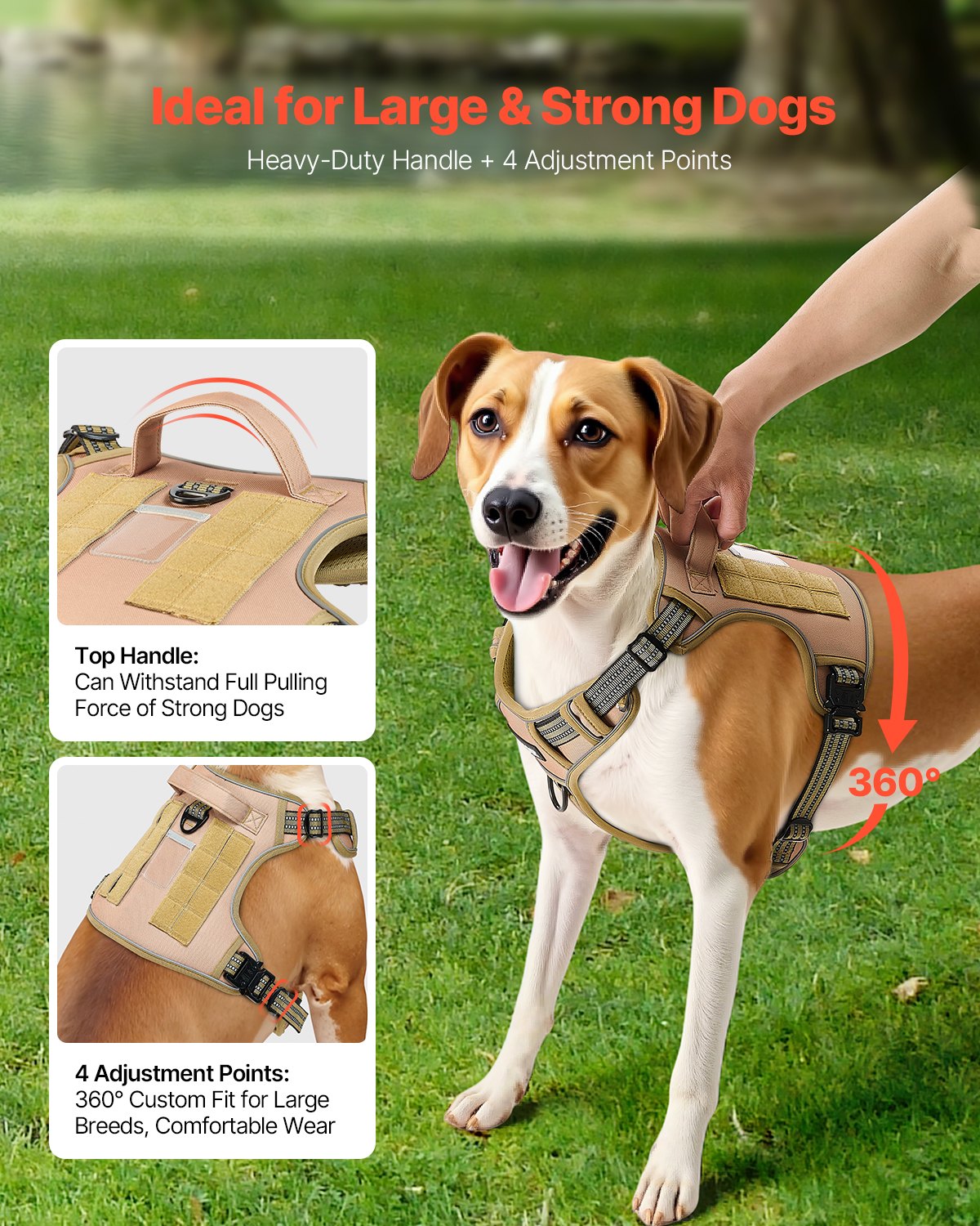 Bandit Tactical Dog Harness — No-Pull Adjustable Vest for Large Dogs