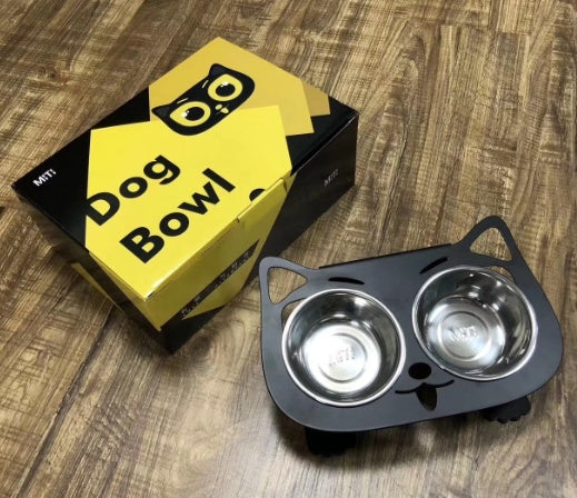 Bandit Tilt Feeder Bowl — Anti-Spill Elevated Stainless Steel Dog Bowl