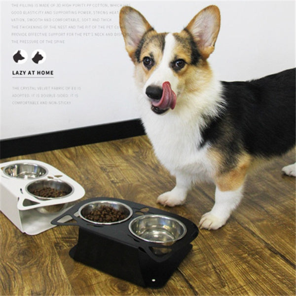 Bandit Tilt Feeder Bowl — Anti-Spill Elevated Stainless Steel Dog Bowl