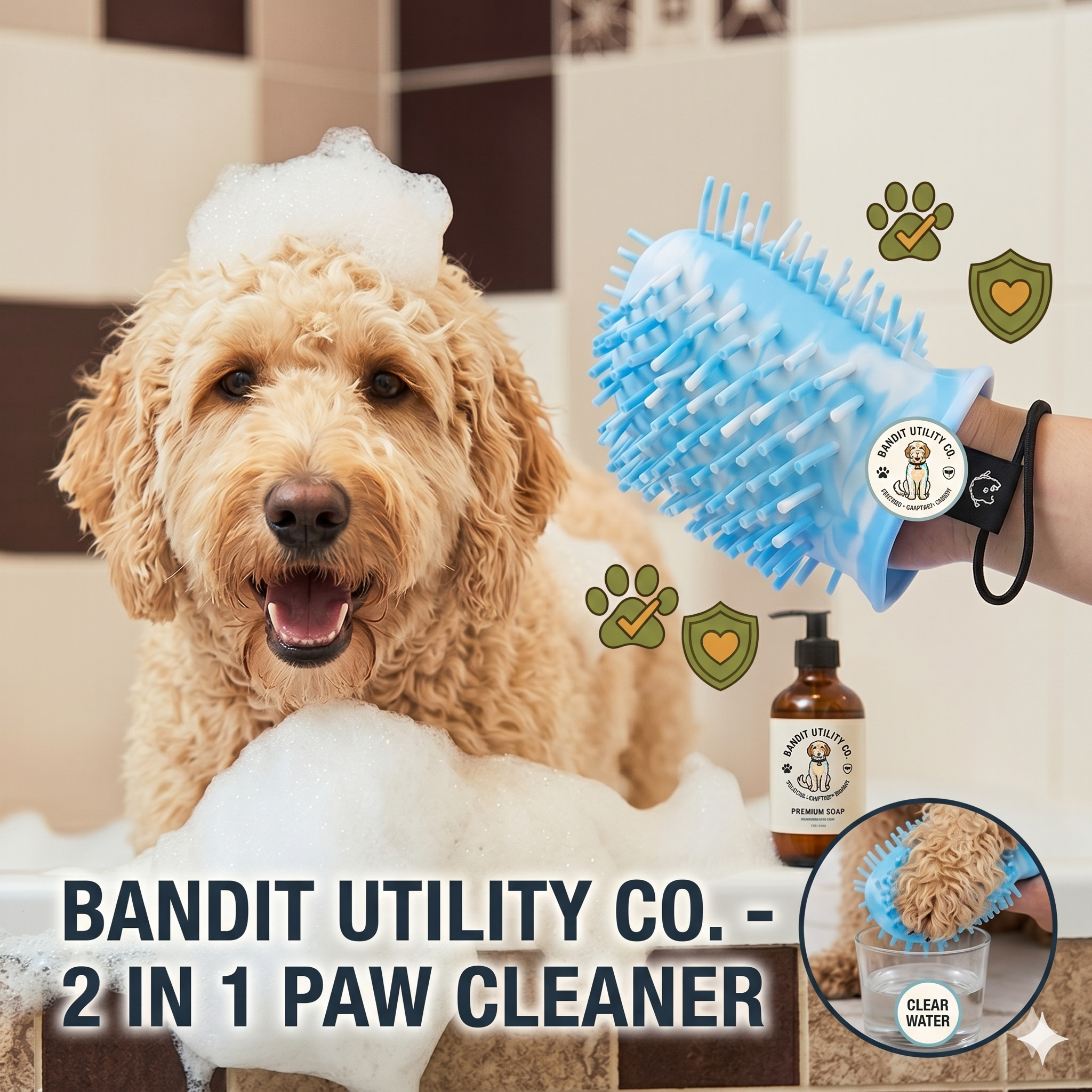 Bandit Paw Cleaner Cup — Clean All Four Paws in 60 Seconds