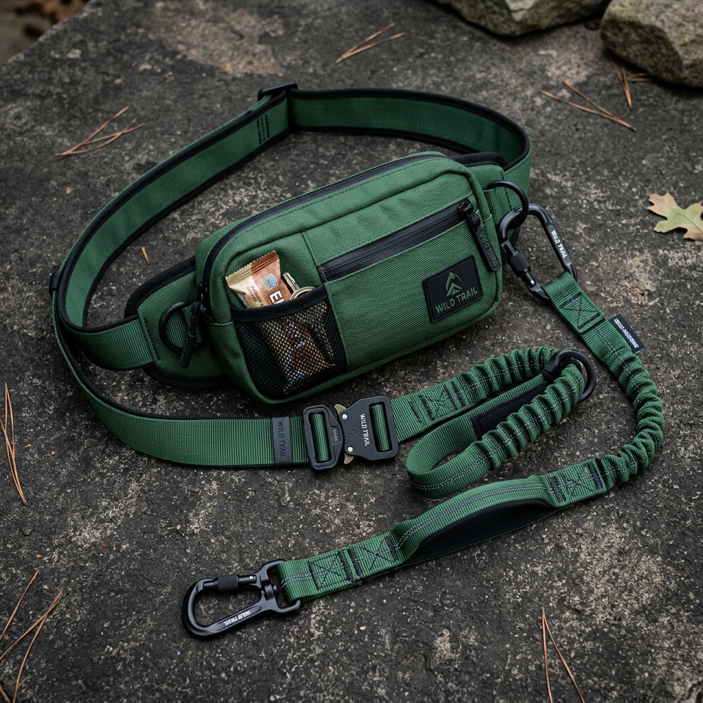 Bandit RunPack Leash — Hands-Free Running Belt with Bungee & Waist Pocket