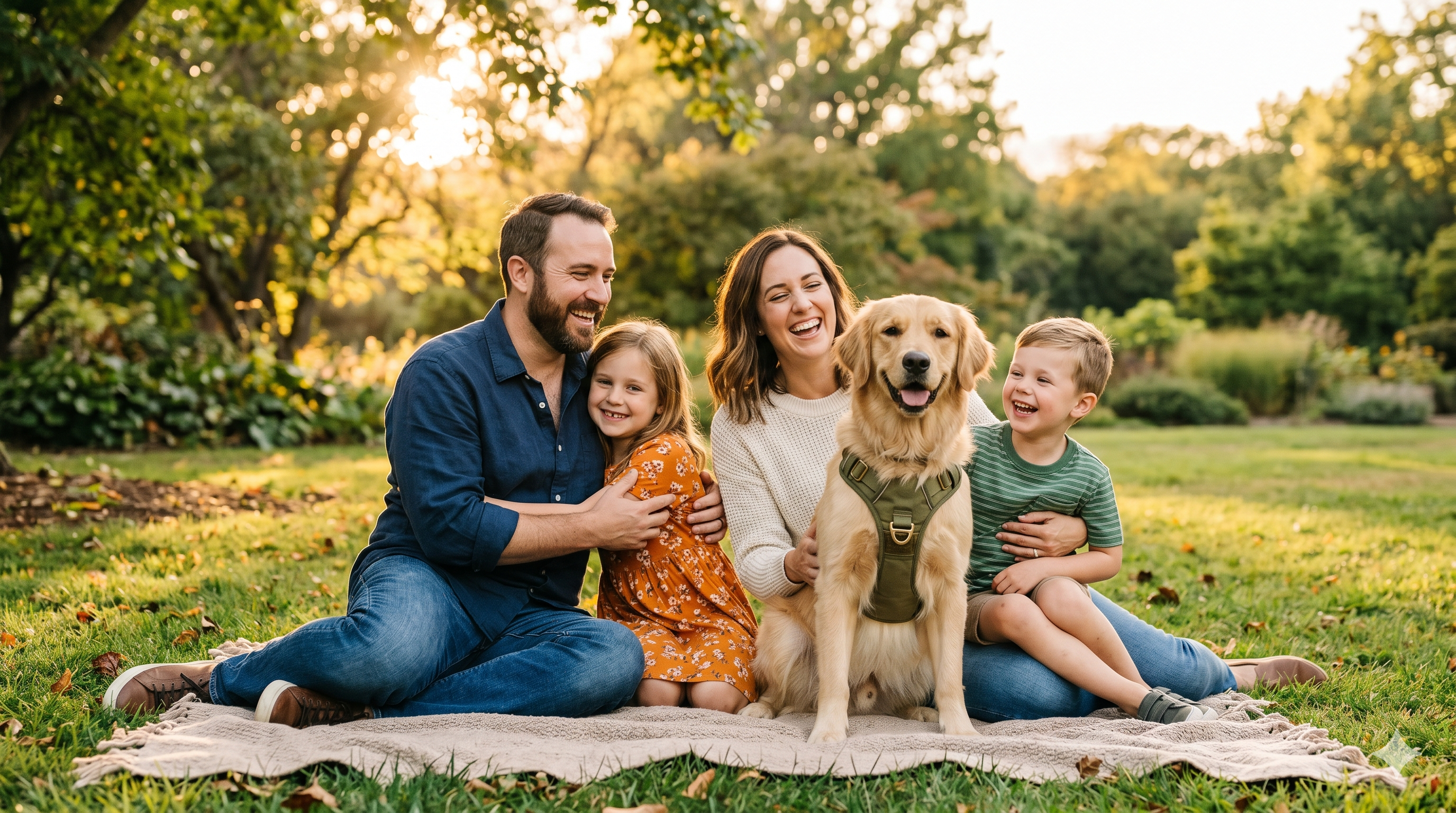 Family with their dog